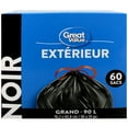 thumbnail image 3 of Great Value Large Outdoor Garbage Bags, 90L , 60bags, 3 of 4