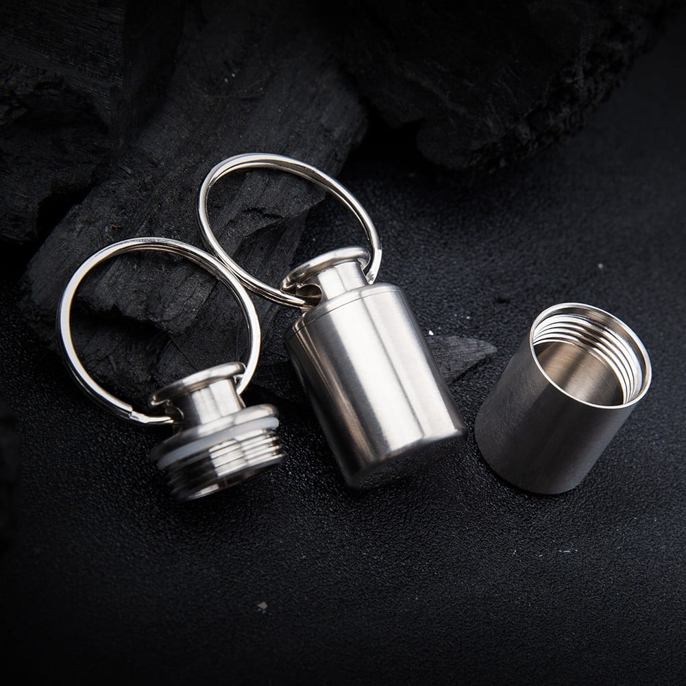BCLONG Tiny Keychain Pill Holder Case Waterproof Fob Travel Pocket Organizer