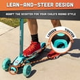 thumbnail image 2 of YBike YGLXB6 GLX Boost Scooter with Adjustable Steering & Handlebar Height for Kids, Turquoise, 2 of 8