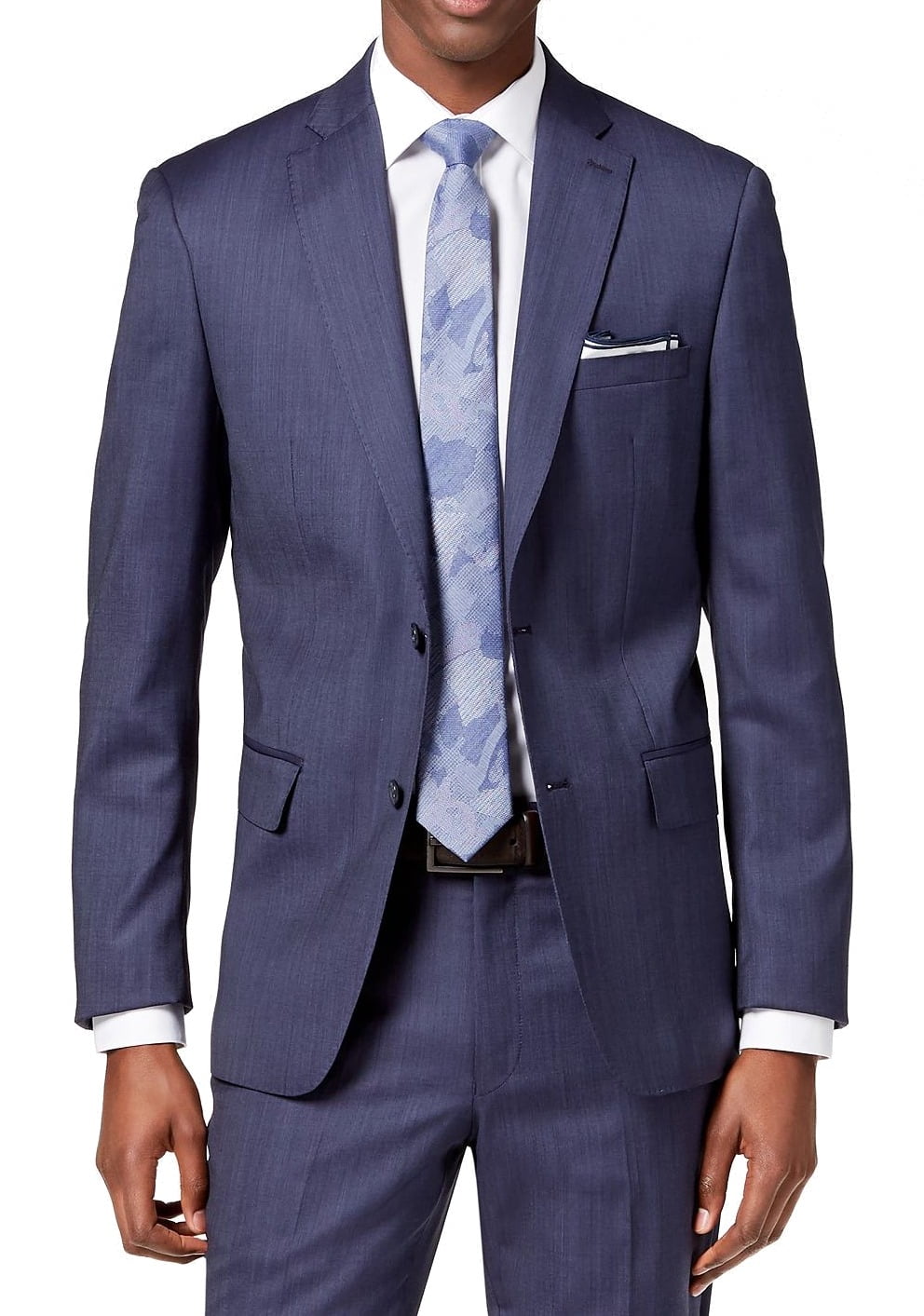 DKNY Mens Suit Jacket Blue Short Modern 