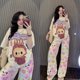 thumbnail image 4 of Conjunto de pijamas de manga corta con estampado de dibujos animados para mujer, bonito conjunto de moda de Labubu, pantalones anchos colgantes, regalo para niña, novedad de verano de 2024, 4 of 5