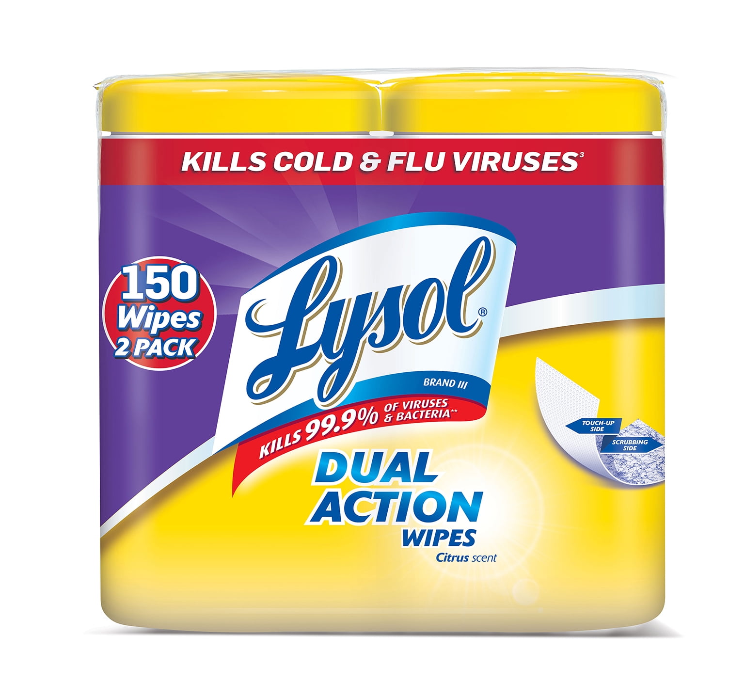 Lysol Dual Action Disinfecting Wipes Citrus 150ct 2X75ct Walmart Com   4a882a5a A40a 413b Bfbf 788e487869b5 1.a10f24ee091b9f52f93ab561f5f55afa 