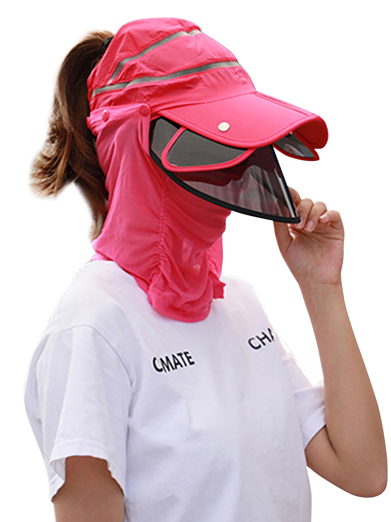 Selfieee Adult Outdoor Sun Protection Visor Caps with Neck Face Flap