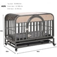 thumbnail image 7 of 46 Inch Heavy Duty Dog Crate, Dog Crate Cage Kennel with Wheels, Removable Trays for Small Medium Large Dogs, 7 of 7