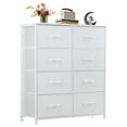 thumbnail image 1 of EDX Commode à 8 Tiroirs pour Chambre, Tour d'Organisation de Rangement en Tissu, Armoire, Blanc, 1 of 8