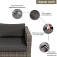 thumbnail image 5 of Heynemo 5 Pcs Outdoor Furniture Set Patio Sectional Rattan Sofa Sets All Weather PE Wicker Conversation Set with Table,Grey, 5 of 8