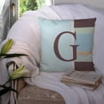thumbnail image 3 of Carolines Treasures CJ1003-GPW1414 Letter G Initial Monogram - Blue Stripes Decorative   Canvas Fabric Pillow 14Hx14W, 3 of 4