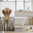 thumbnail image 3 of Manfei Farm Highland Cattle Shower Curtain 72Wx78L,Lodge Cabin Bath Curtain,Khaki Gray, 3 of 6