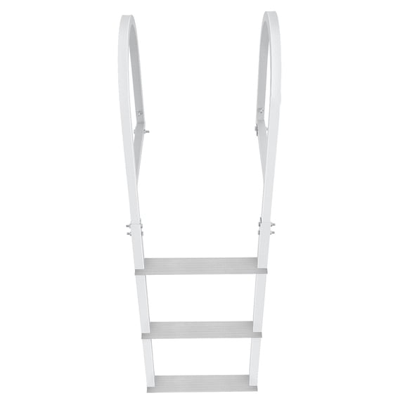 KFFKFF Removable 3-Step Dock Ladder, 500 lbs Capacity, Aluminum Alloy Boat Ladder with Wide Steps & Non-Slip Rubber Mat, Easy Installation for Lake, Pool, Marine, or Ship Boarding