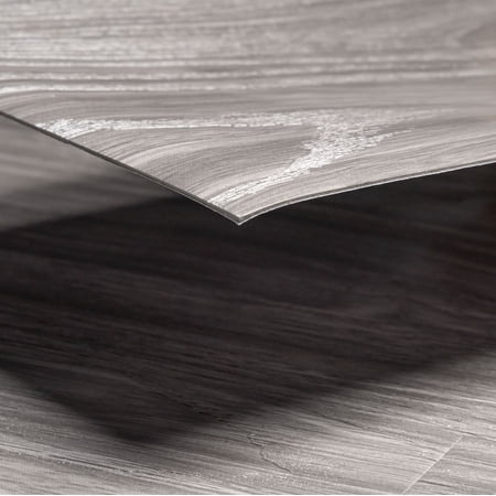 UMIGGEE Gray Peel Stick Flooring 35-in x 5.7-in x 1.0mm 10-Pcs Vinyl Flooring Wood Grain Floor Tiles Easy to Install for Bathroom Kitchen Living Room