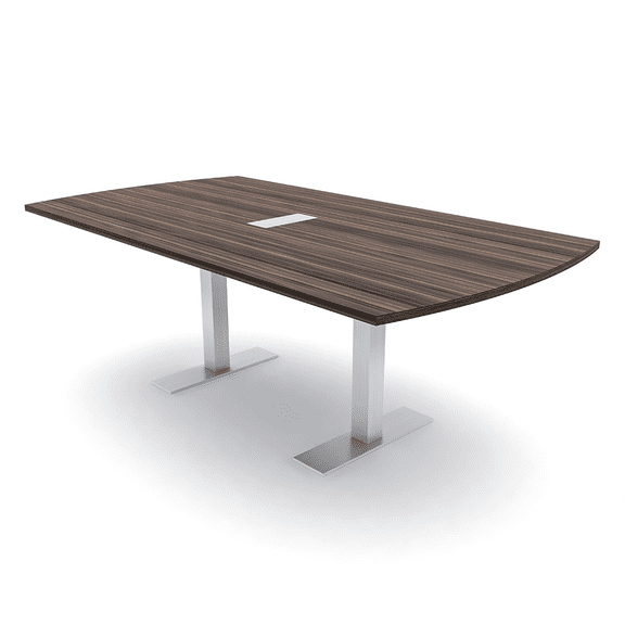 6 Person Arc Rectangle Meeting Room Table Metal T Bases Data Electric