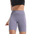thumbnail image 6 of Cadmus Women's No Front Seam Biker Shorts Naked Feeling 7.5'' High Waisted Yoga Workout Running Spandex Shorts with Deep Pocket, 6 of 8