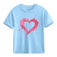 thumbnail image 2 of Plebaso Boys Girls Valentine's Day T-Shirts Graphic Cute Tee Casual Short Sleeve Crewneck Summer Tops, 2 of 7