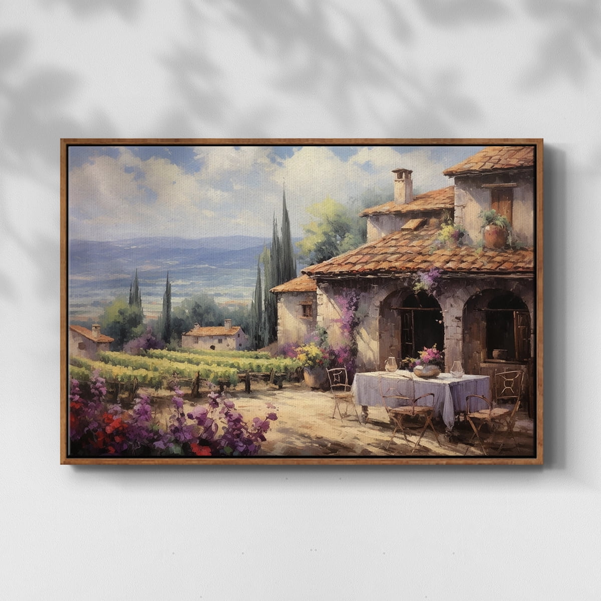 Vintage Landscape-CCLIII By Wexford Home Framed in Walnut Wood Gallery Wrapped Canvas 27 in. x 41 in.