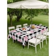 thumbnail image 3 of Outdoor Tablecloth with Umbrella Hole and Zipper, Valentine's Day Rectangle Table Cloth 52x70 Inch Waterproof Tablecloth, Pink Bows Shining Stars Farmhouse Plaid Picnic Table Cover for Patio Camping, 3 of 7