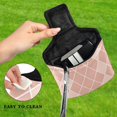 thumbnail image 4 of Haosy Rose Beige Block Golf Mallet Putter Cover Strong Magnetic Leather Golf Club Headcover Closure, 4 of 7