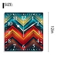 thumbnail image 2 of 12 Inch Wall Clock Battery Operated Silent Clock Decorative for Office, Kitchen, Outdoor, Living Room，Colorful Style Ethnic Drawing, 2 of 4