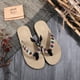 thumbnail image 4 of Chanclas de paja de imitación de playa de verano para mujer Chanclas de playa planas de moda Wmkox8yii  hj789, 4 of 9