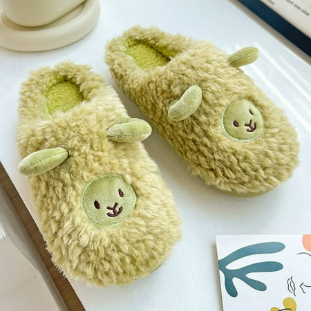 

Women Slippers Autumn And Winter Fashion Comfortable Cartoon Cute Lamb Flat Warm Non Slip D 8