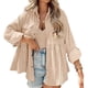 thumbnail image 1 of Camisa Dobladillo con volantes Apalfuy Caqui M Mujer Abotonado Manga larga, 1 of 5