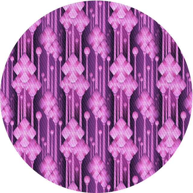 Ahgly Company Machine Washable Indoor Round Transitional Dark Magenta Purple Area Rugs, 3' Round