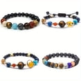 thumbnail image 5 of 4 pieces/set of natural stone eight planet bracelets: hipster eight planet beads - Cosmic yoga chakra solar bracelet, perfect for yoga and astronomy enthusiasts,Multicolor, 5 of 6