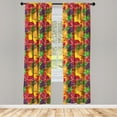 thumbnail image 3 of Ambesonne Colorful Curtains, Tropical Fresh Fruits, Pair of 28"x95", Multicolor, 3 of 5