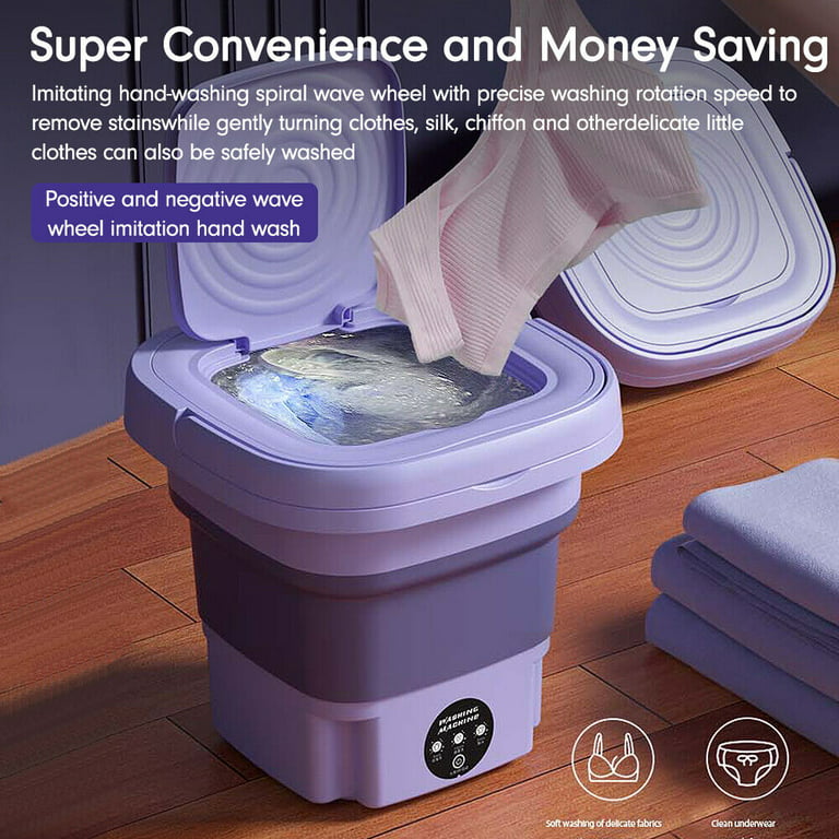 HoLife Portable Washing Machine, 8L Foldable Mini Washing Machine, Folding  Mini Small Washer For Baby Clothes, Underwear Or Small Items, Apartment