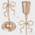 thumbnail image 4 of Seyotauo Christmas Bow Taper Candle Holders, Gold Christmas Candlestick Holders, Xmas Candle Holder Vintage Decorative for Table Centerpiece Mantel Decor Holiday Housewarming Gifts, 4 of 6