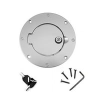 Rugged Ridge by RealTruck Gas Cap Door for Wrangler TJ | Locking, Brushed Aluminum | 11425.09 | Compatible with 1997-2006 Jeep Wrangler TJ