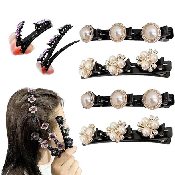 Pinza para el pelo Positivte3c, pinza para el pelo trenzada Positivte, pinzas para el pelo trenzadas con piedras de cristal brillantes, pinza para el pelo trenzada, pinzas para el pelo con diamantes d
