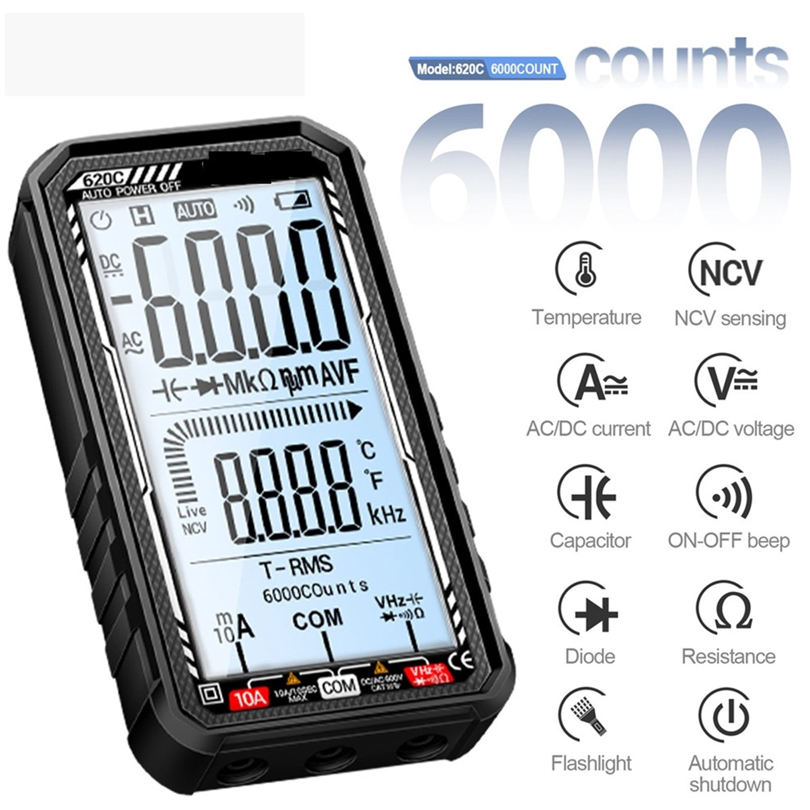 Smart Digital 6000 Counts Multimeter Professional Rechargable Intelligence AC/DC Voltage Meter NCV Induction Tools ,Battery Test