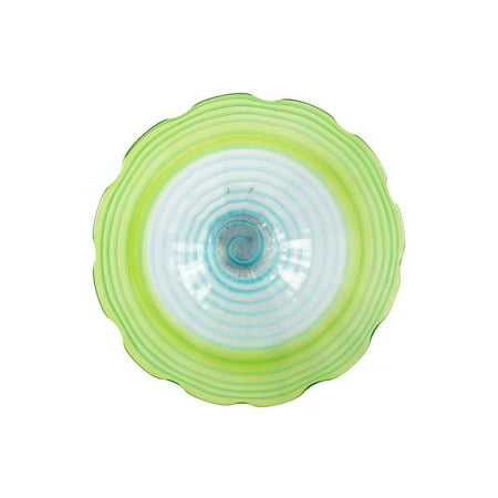 

Waterfront 4 in. x 16 in. Wall Art Decor with Hand Blown Art Glass Style