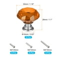 thumbnail image 2 of 30mm Crystal Knobs Drawer Door Diamond Shaped Pulls Handles Orange 6 Pack, 2 of 5