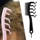 thumbnail image 1 of Peine de dientes anchos para el cabello, peine de cola de rata esponjoso, costura de cabello húmedo y seco, peine de costura de cabello en forma de Z, , negro Baoblaze Peine de peluquería, 1 of 7