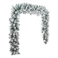 thumbnail image 2 of 4.92FT Snow Flocked Christmas Garland Artificial Snowy Pine Garland with Realistic Frosted Finish for Mantel Stairs Fireplace Front Door Window Indoor Outdoor Xmas Decorations, 2 of 7