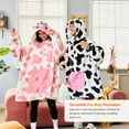 thumbnail image 5 of Joyfy Wearable Blanket Hoodie for Adults, Giggling Getup Oversized Sherpa Fleece Hoodie with Giant Pocket & Sleeves, Warm Cozy Gift for Women & Men,Strawberry Cow, 5 of 6