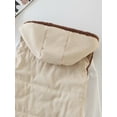 thumbnail image 5 of Vest for Women Casual Solid Color Short Outerwear Jackets Pocket Breasted Hooded Cotton Vest Jacket, 5 of 7
