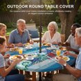 thumbnail image 3 of Round Outdoor Tablecloth with Umbrella Hole and Zipper, Blue Starfish Beach Tablecloth with Elastic Waterproof, Summer Conch Coral Coastal Wood Grain Patio Table Covers for 36" - 44" Pool Tables, 3 of 9