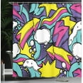 thumbnail image 3 of Ambesonne Pop Art Shower Curtain, Funny Modern Comic Shapes, 69"Wx84"L, Turquoise Yellow and Hot Pink, 3 of 4