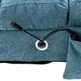 thumbnail image 5 of Linen Chaise Indoor Long Lounge Chair, Upholstered Recliner Chair with Metal Legs and Side Pocket, Ergonomic Massage Sofa Chair, Leisure Chair for Living Room, Bedroom and Dorm, Blue, 5 of 7