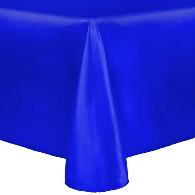 Ultimate Textile (5 Pack) Reversible Shantung Satin - Majestic 60 x 144-Inch Oval Tablecloth - for Home Dining Tables, Royal Blue