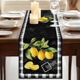 thumbnail image 3 of Table Runners 72 Inches Long Dress Scarves, Yellow Lemon Farmhouse Kitchen/Dining Table Runner, Coffee Tablerunners, Summer Botanical Black White Checkered 14x72 Inch, 3 of 9