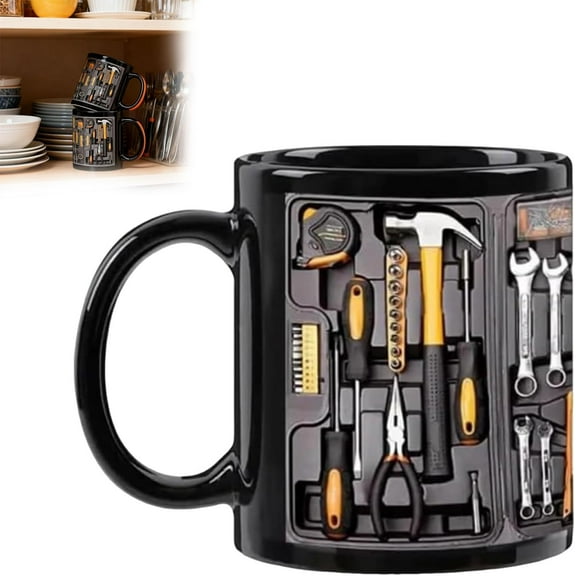 Toolbox Coffee Mug, Funny Mechanic Tool Mugs, Ceramic Tool Box Tea Cup for Mechanics,11oz Ceramic Mechanic Toolbox Coffee Cup for Birthday Thanksgiving (1PC)（XX）