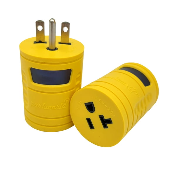 Parkworld 68048 EV Adapter NEMA 6-15P to 5-20R T-Blade 5-15R One Piece Compact Adapter for EV Charger Output 20A 250V