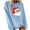 Sky Blue, variant on asdoklhq Clearance Plus Size Christmas Clothing,Christmas Women Casual Print Round Neck Long Sleeve Swertshirts Blouse T-Shirt Tops