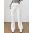thumbnail image 5 of Women's Petite Navy Blue Textured Knit Flare Sweatpants, 5 of 10