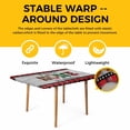 thumbnail image 4 of Christmas Table Cloths for 5 Foot Rectangle Tables, Winter Poinsettia Wooden Grain Red Black Plaid Patio Waterproof Elastic Fitted Tablecloths, Washable Rectangular Table Cover for Camping, 4 of 8