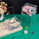 thumbnail image 4 of 2 cajas transparentes con tapa abatible de acrílico de 10 x 10 x 6 cm, cuadradas, organizadoras de polvo para regalos, joyas, recuerdos de fiesta y manualidades., 4 of 5