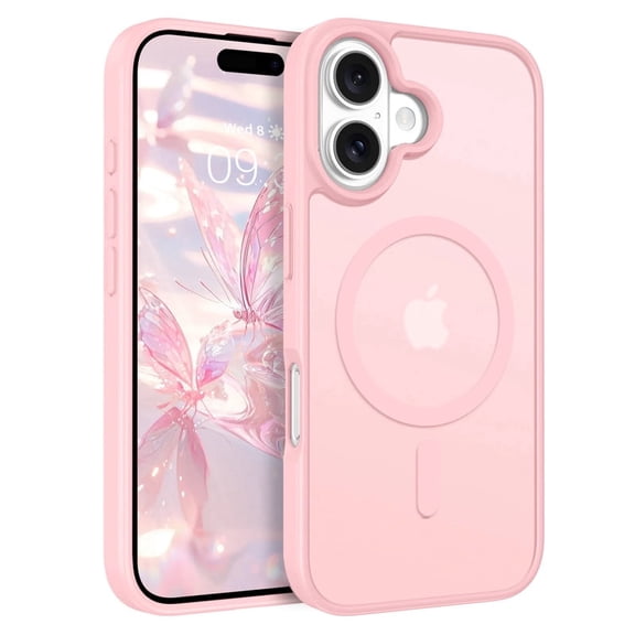 for iPhone 16 plus Case Super Magnetic [Compatible with MagSafe] TPU Protective Translucent Matte Smooth, phone case for iPhone 16 plus, Pink